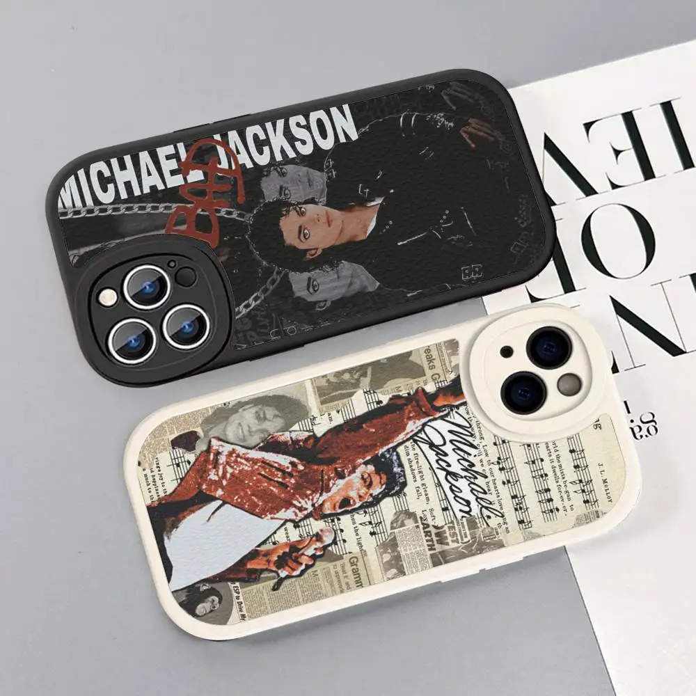 

Michael Jackson Phone Case For IPhone 16 15 14 13 12 11 Pro Max Plus Leather Soft Cover
