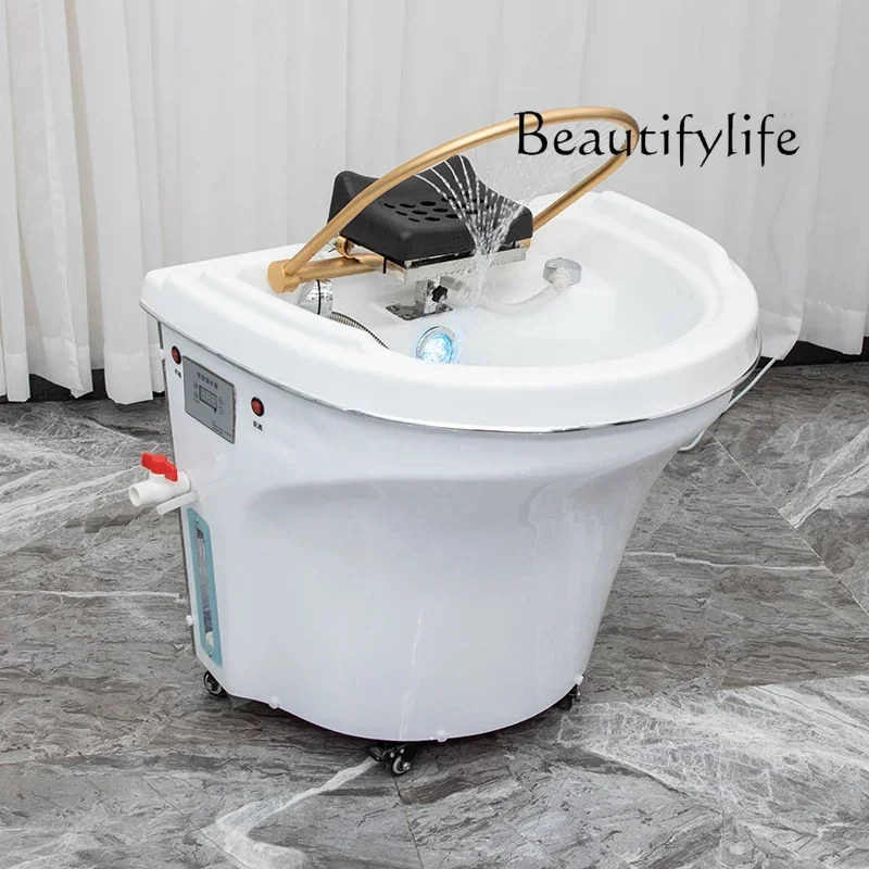 Beauty salon special water storage basin movable hair treatment shampoo basin water circulation fumigation shampoo machine