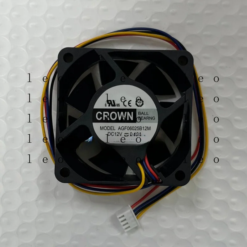 BB  for CROWN AGF06025B12M 6025 DC12V 0.18A 6CM 4-Pin Silent Cooling Fan