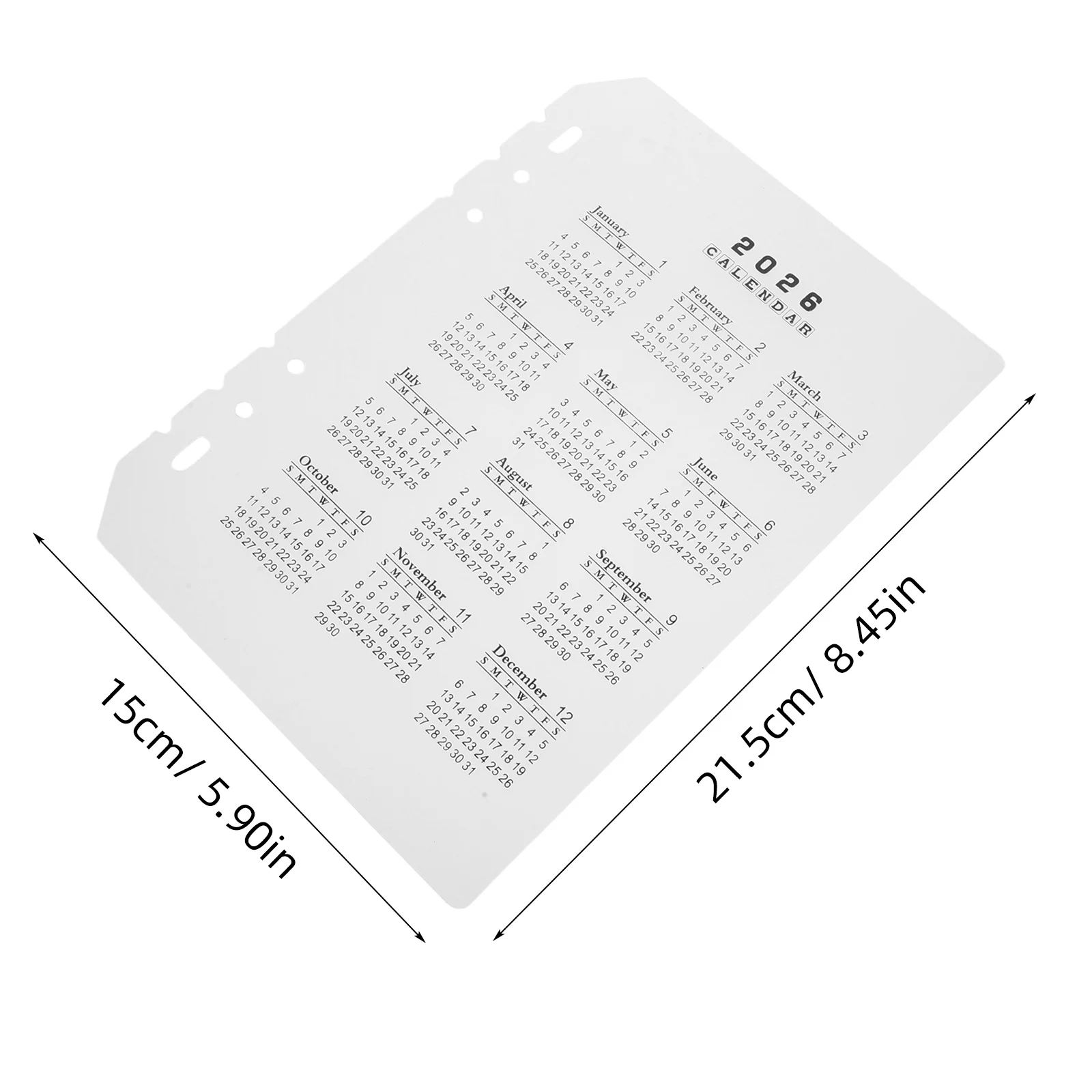 4pcs 2026 Frosted Plastic 6-Hole A5 Matte Finish Adjustable Binder Inserts Refillable Notebook Dividers Transparent Pp