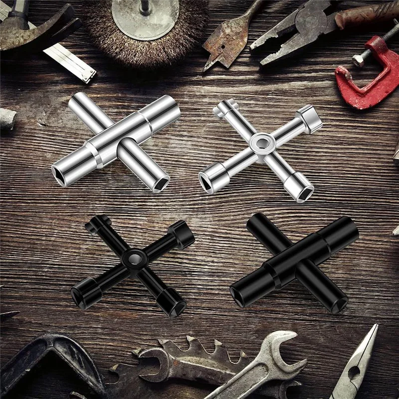 

TFORU-Faucet Triangle Key Wrench Aluminum Alloy Phillips Wrench 4 Ways Universal Hand Tools