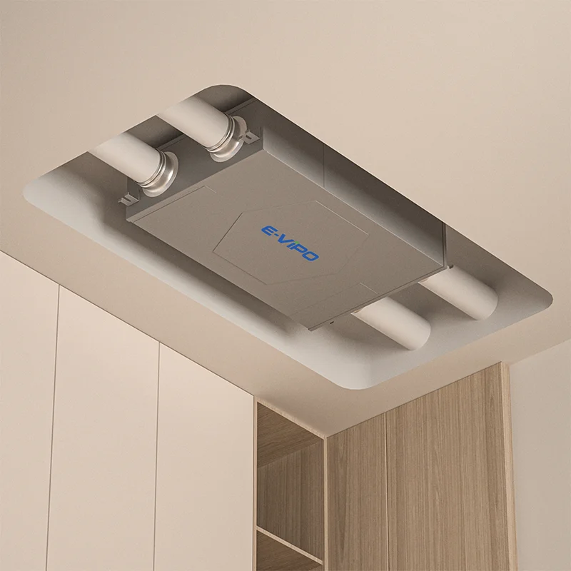 E-VIPO Fresh Air Hrv Ventilation Fan Ceiling and Wall Mounted Double Flux Air to Air Heat Recovery Recuperator Ventilation