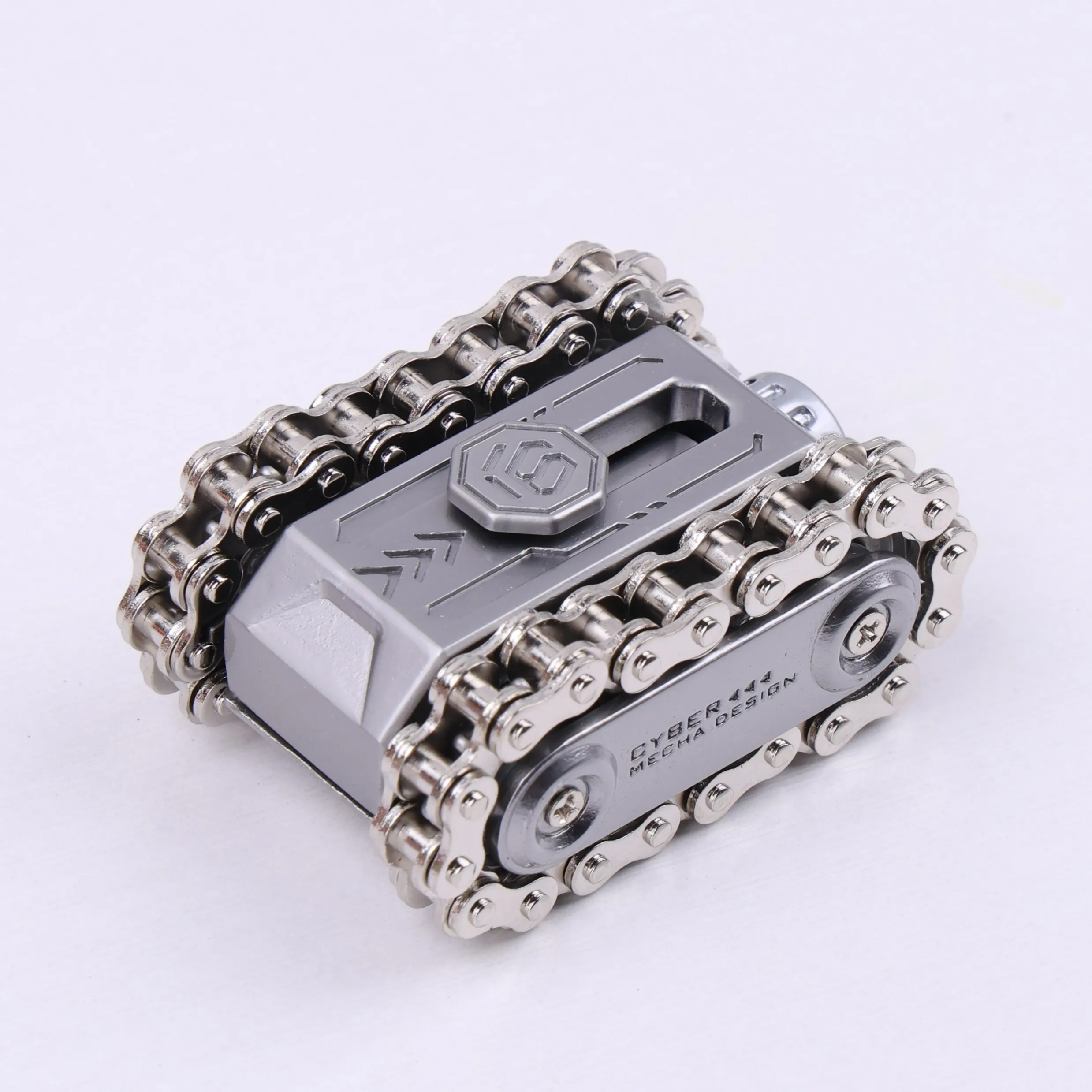 Cyber Mecha Tank 002 EDC Chain Fidget Slider Metal Magnetic Push Pop Toy Adult Stress Relief Desk Fidget Hand Spinner