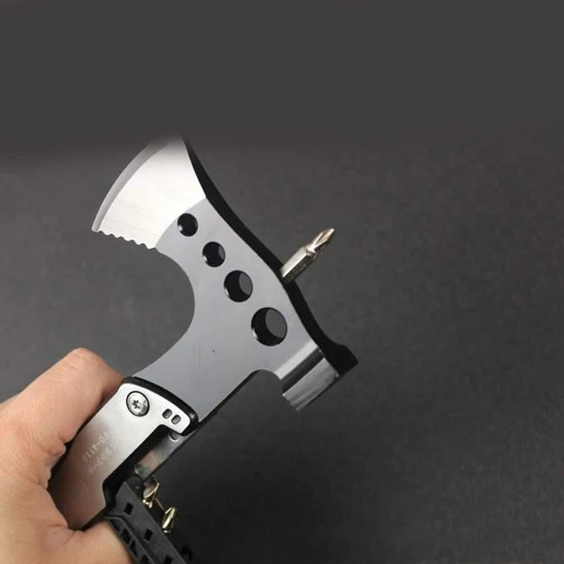 Zewnętrzny Przenośny EDC Wielofunkcyjny Mini Siekiera Kombinowana Narzędzie do Wybijania Szyb Samochodowych w Sytuacjach Awaryjnych