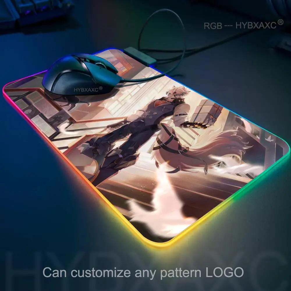 Zenless Zone Zero Von Lycaon Muismat RGB Gaming Muismat Bureaumat HD Gamer Grote LED Licht XXL Muismatten PC Computer Tapijt