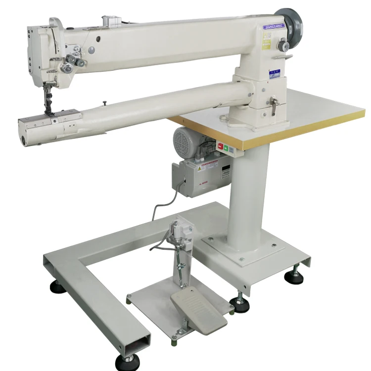 1342-C Double Needle Thick Material Cylinder Bed Leather Industrial Sewing Machine With Table & Servo Motor