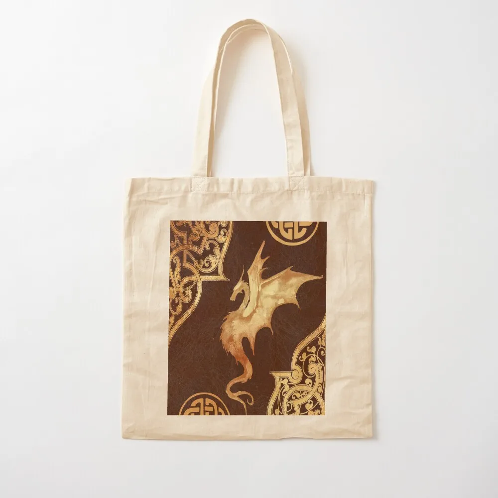 ?Celtic Dragon Grimoire – Vintage Mythical Beast Design Tote Bag Fabric bag woman shopping bag tote woman