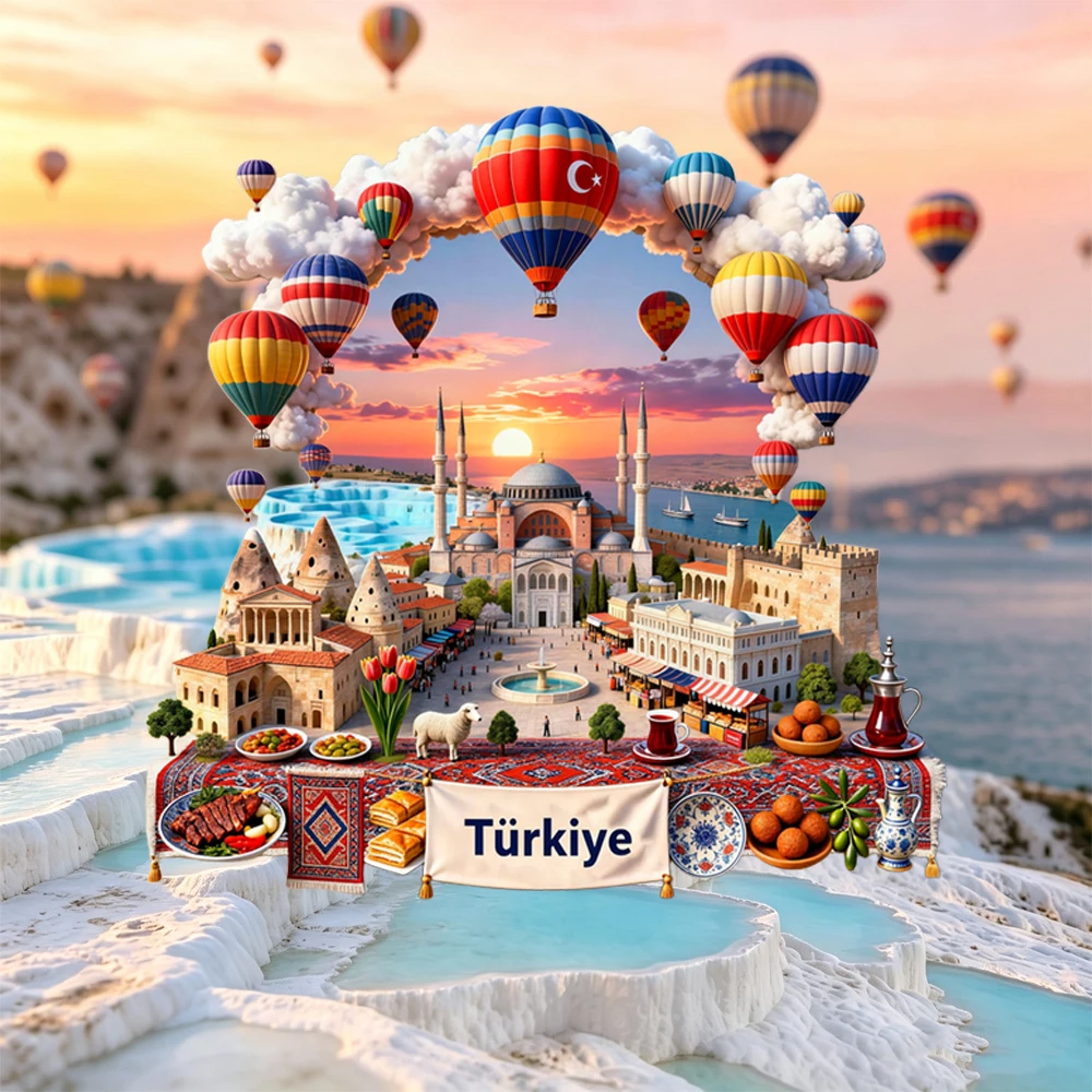 Türkiye Hagia Sophia 3D Metal Fridge Magnet Travel Souvenir Durable Creative Home Decoration Gift for Kitchen Fridge 3D Embossed