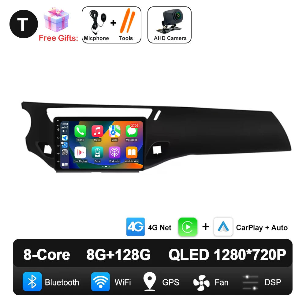 QLED Scherm Android Auto Carplay Voor Citroen C3 DS3 2010-2016 Autoradio Video Multimedia Speler WiFi GPS Navigatie DSP Stereo