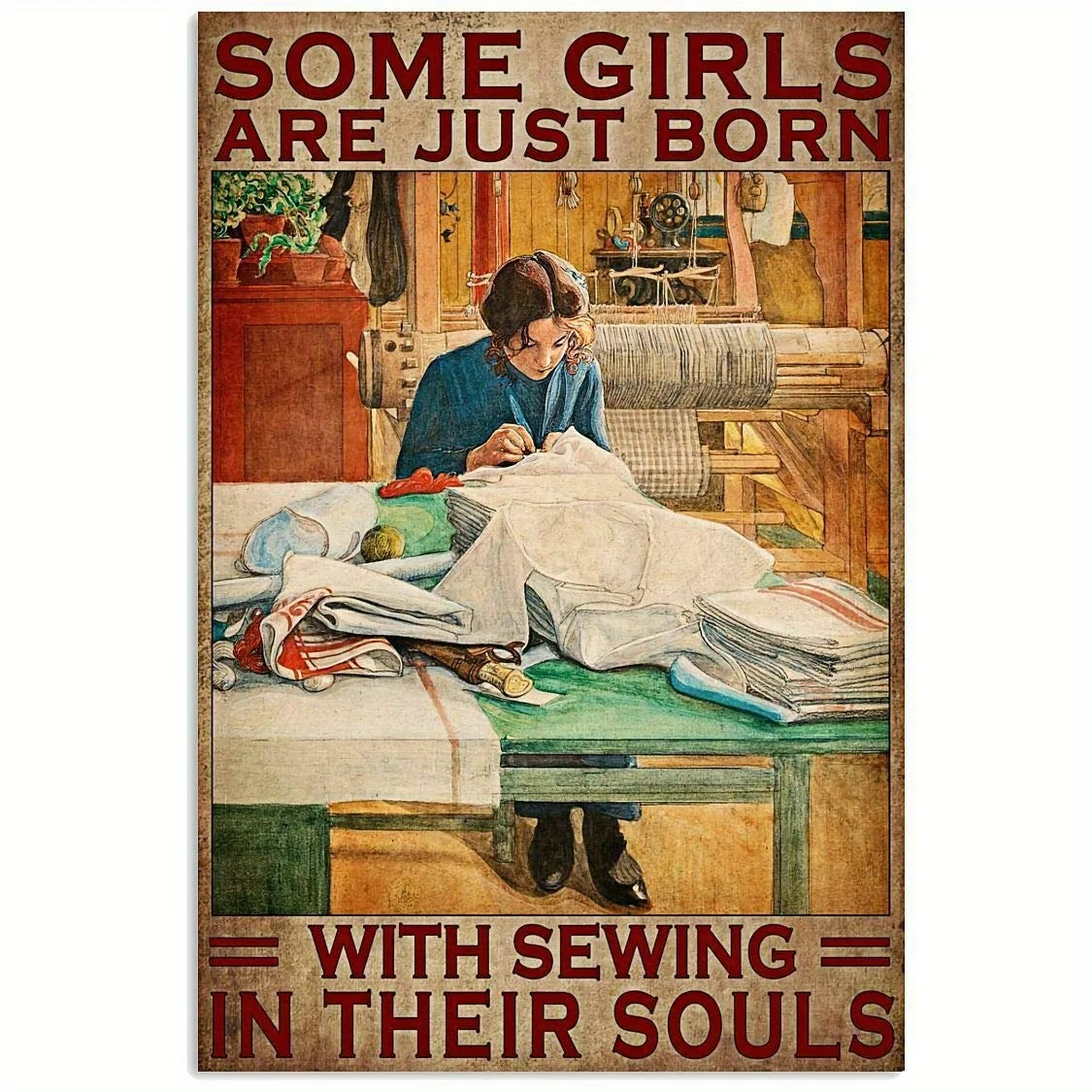 Sewing Room Metal Tin Sign - 