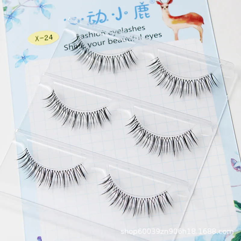 5Pairs Fairy Air Lash U-Type Girl Group False Eyelashes Transparent Stem Manga False Lashes Nature Little Devil Eyelash Makeup