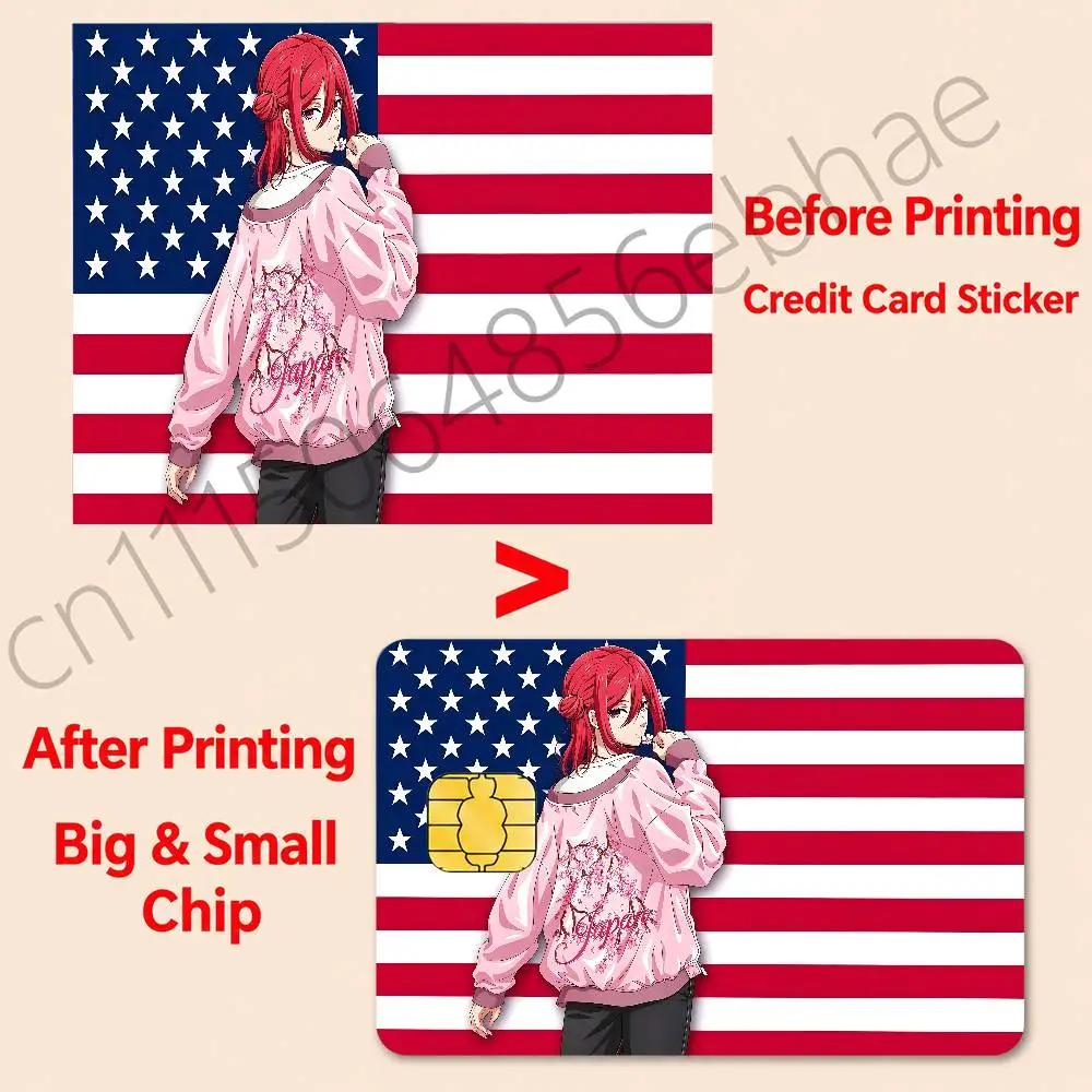 FOR Hyoma Chigiri Fashion Waterproof Anti-Scratch Card Skin Stickers Stylish Decor Covers for Credit Debit Cards