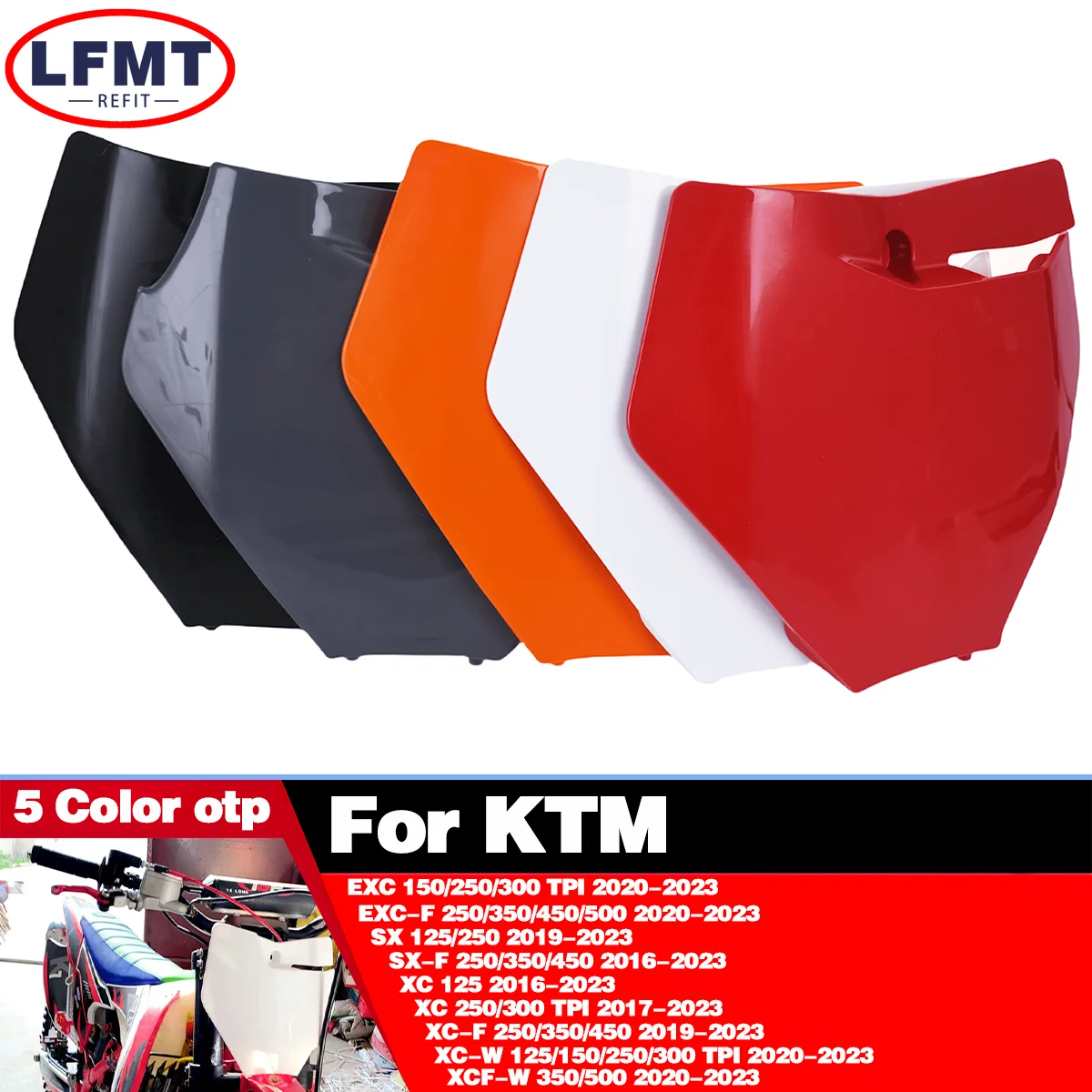 2016 2017 2018 2019 2020 2021 2022 Motorcycle Front Number Plate Plastic Cover For KTM SX SXF XCF XC XCW XCFW EXC EXCF 125-500cc