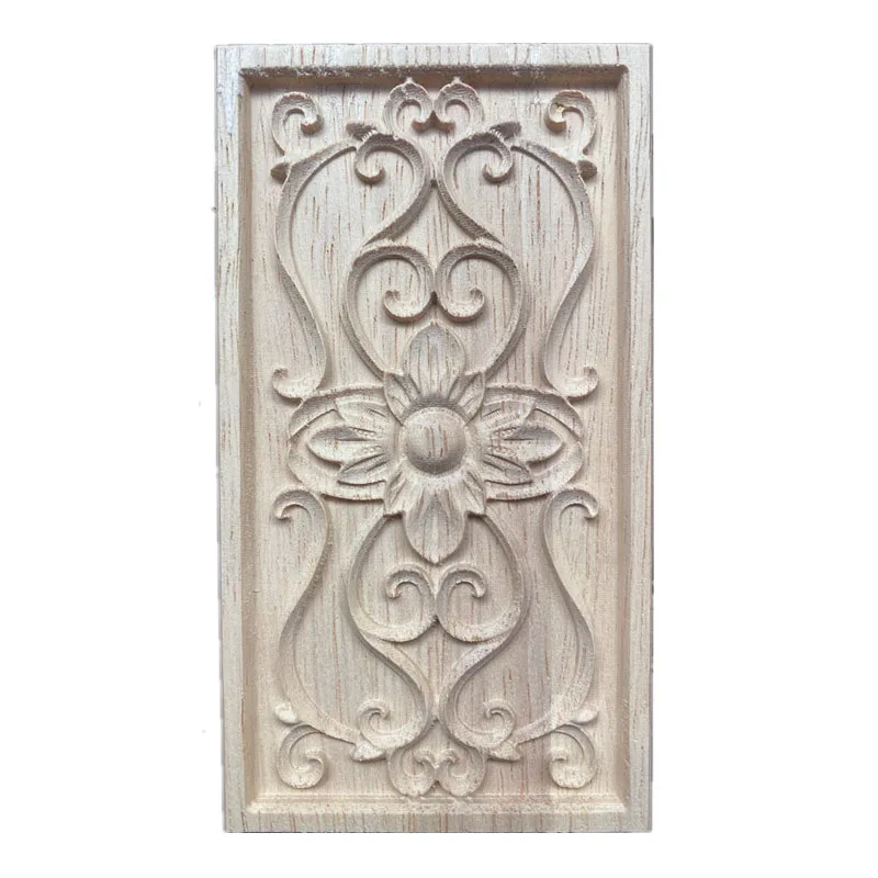 

1PC 20cm 30cm Wood Carved Long Applique Frame Corner Onlay Unpainted Furniture Home Decor Garden Decoration Accessories Door