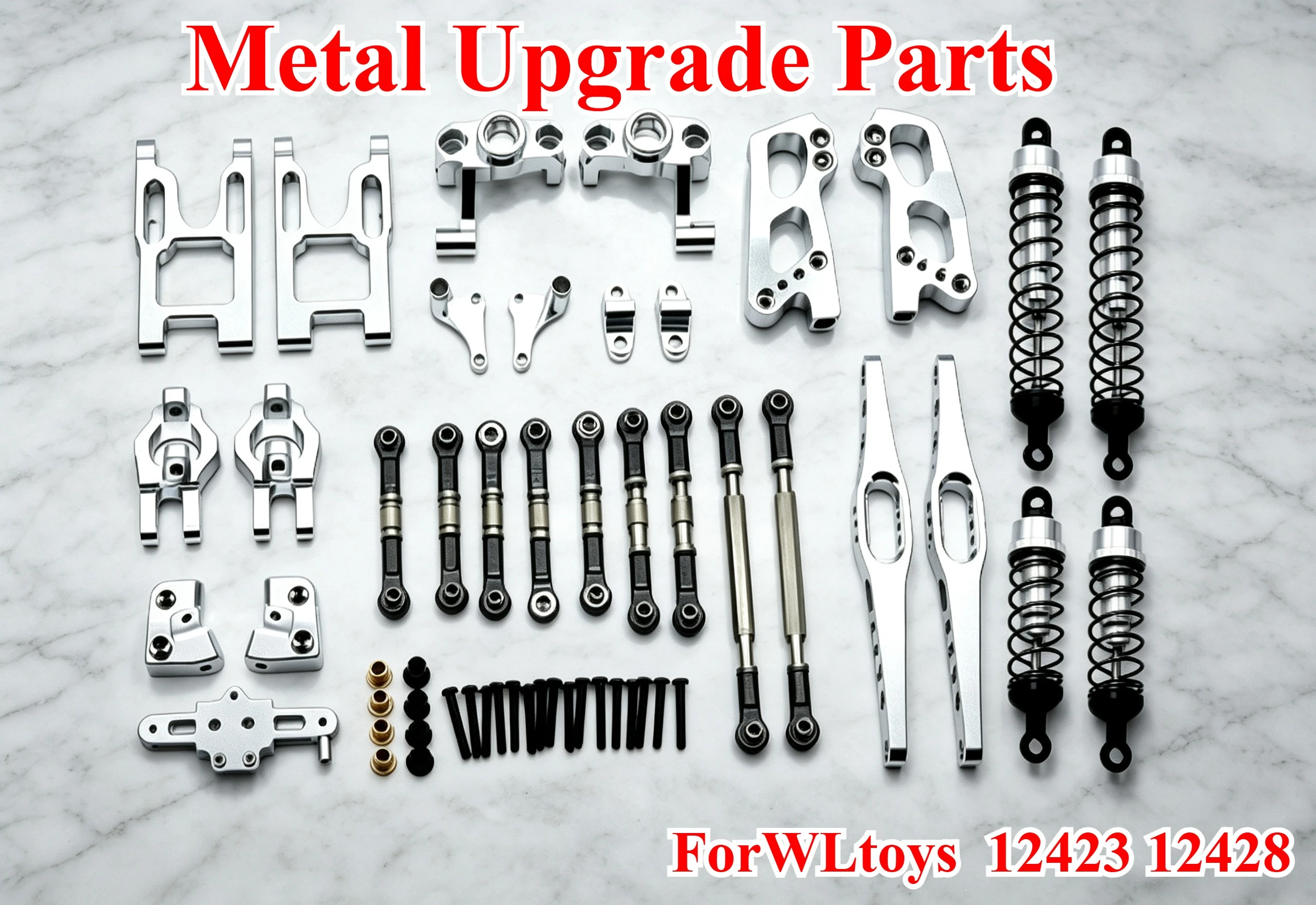 Custom Complete Metal Modification Parts Full Set For 1/12 WLtoys 12423 12428 RC Car Durable Performance Upgrade Hobby Parts