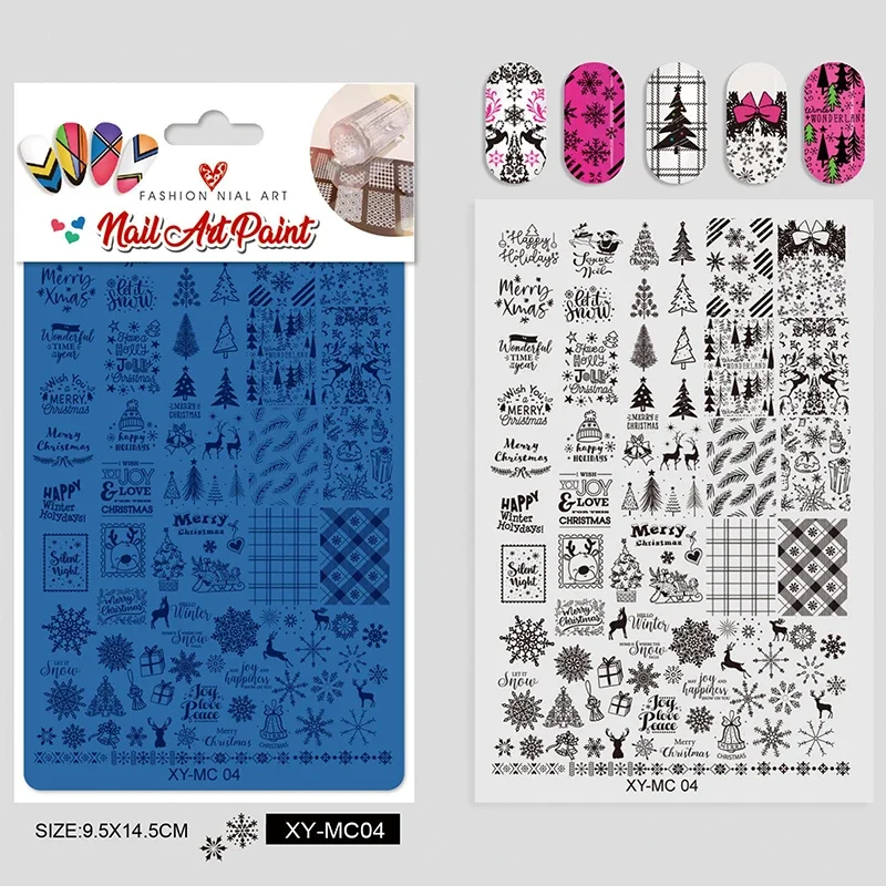 Nail Printing Steel Plate Lace Butterfly Flower Snake Grid Pattern Nail Transfer Template Nails Art Stencil Stamp Tool