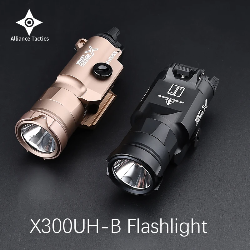 

Airsoft Surefir X300 X300UH-B Powerful Flashlight LED Riflt Fit 20mm Picatiny Rail Hunting Weapon Tactical Scout Outdoor Light