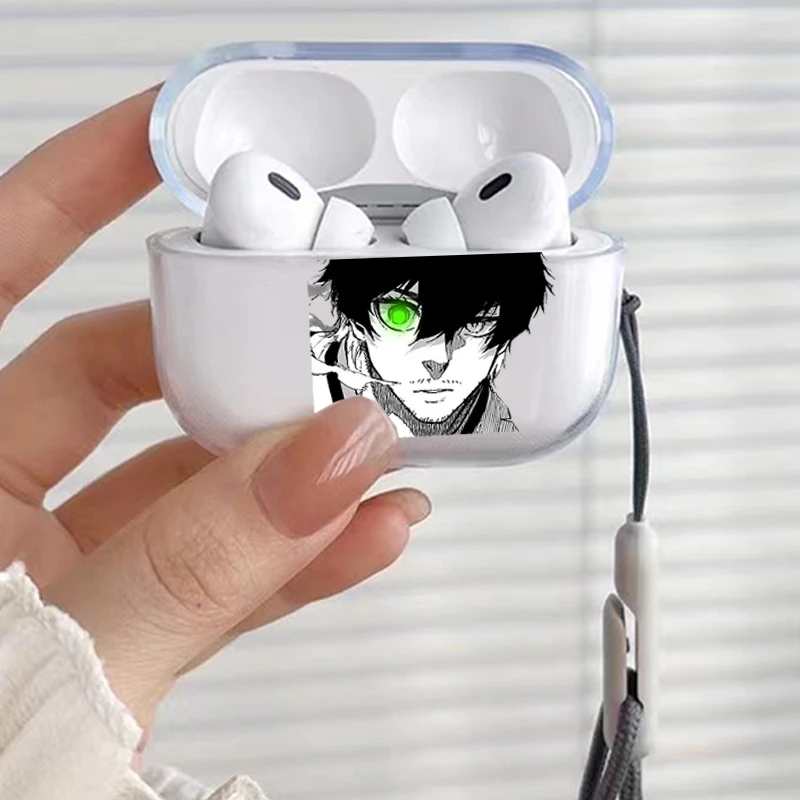 Japan Cartoon Blue Lock Anime Transparent TPU Case for Airpods Pro 2 1 3  4 Soft Silicone Cover Bluetooth Earphone Cases