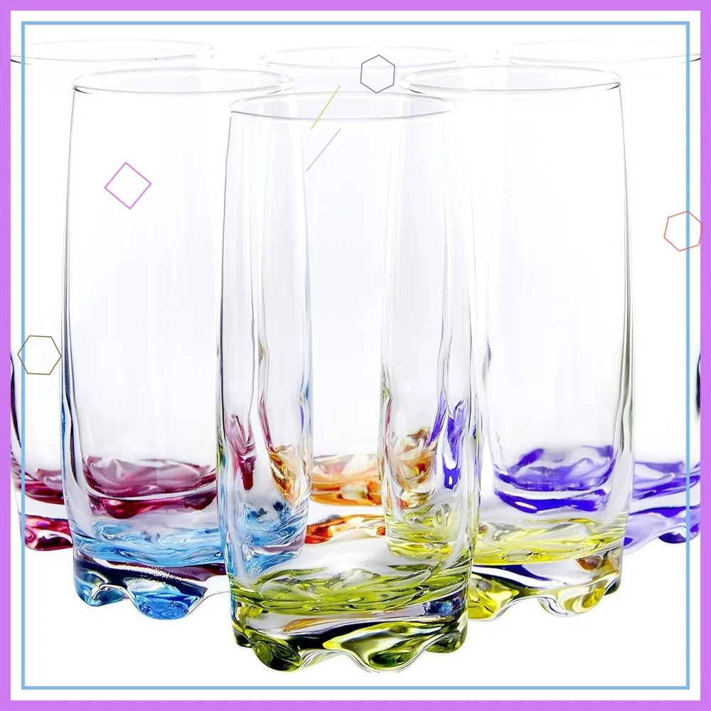 

Набор из 6 стаканов Vibrant Splash Water Beverage Highball, 13,25 унций