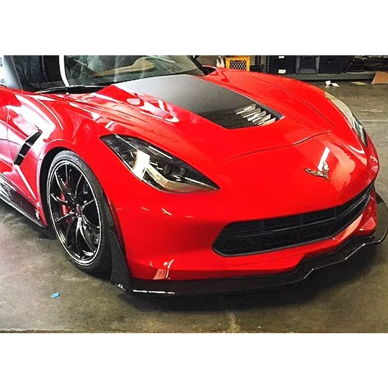 Carbon Fiber Bodykit For 14-19 Corvette C7 Z06 STG 3 style Front Bumper Lip Winglets Side Skirts