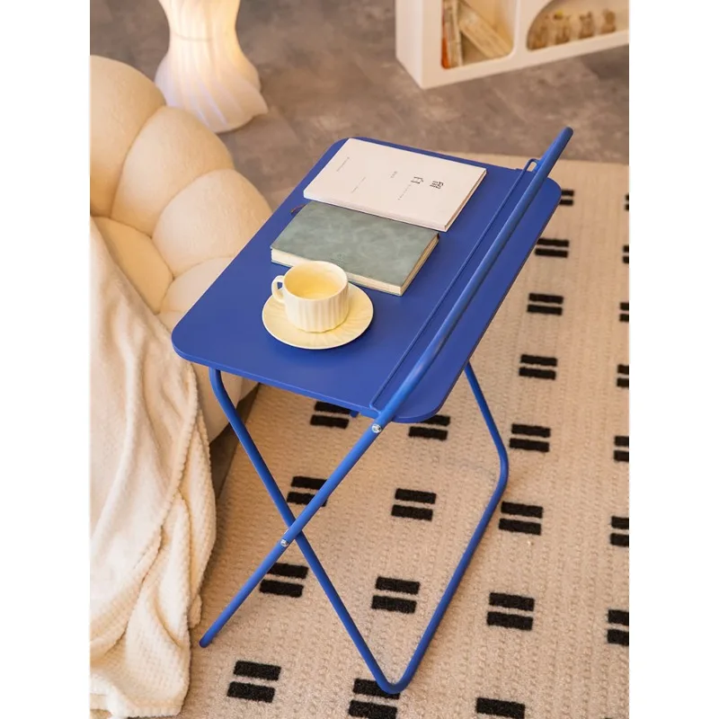 Modern minimalist home folding table standing bar table Klein blue heightened ins net red standing laptop desk mesa de cama