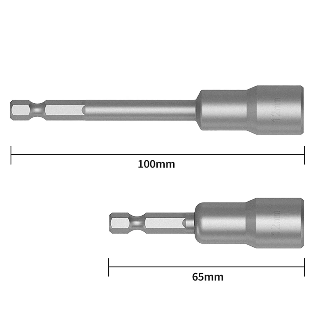 六角穴スリーブビットセット,ドリル,衝撃ドライバー,ドリルツール用ナットドライバー,長さ65mm, 100mm, 5mm-14mm