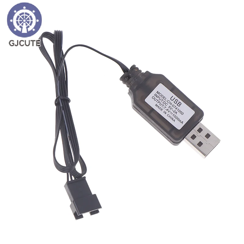 1 pçs 7.4v SM-4P plug carregador usb para de36w de65 hm202 ec08 ec16 rc carro m416 elétrico gel bola blaster carregador de bateria