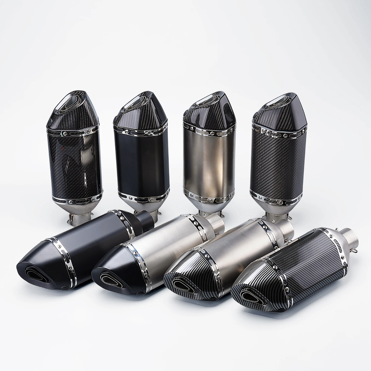 

short style Big hexagon Moto exhaust Pipr system modification suitable models Universal Connecting Slip-on Muffler Escape spring