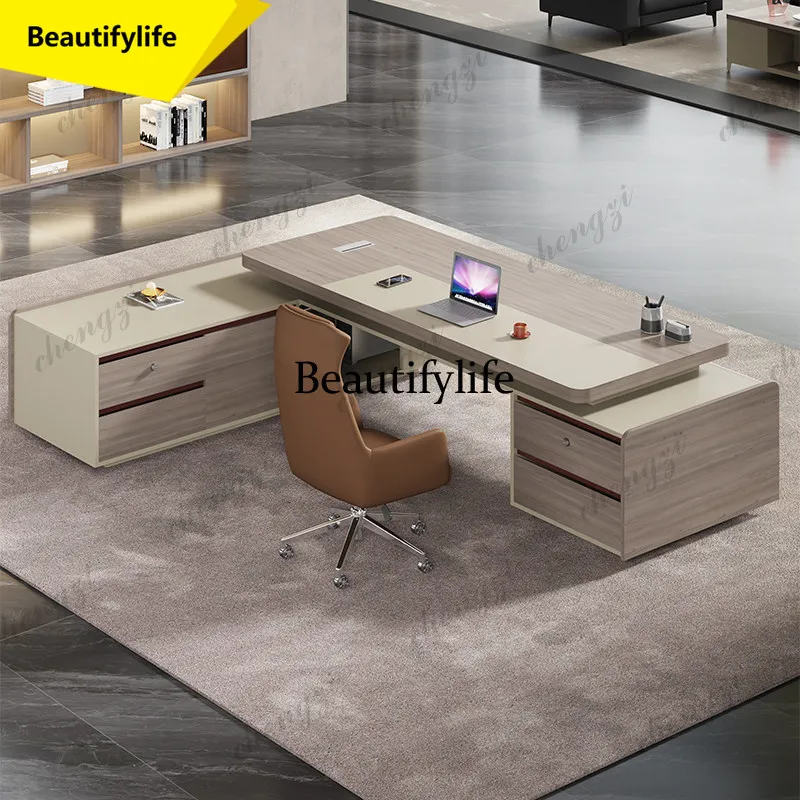 M9344  Strong Storage Executive Desk Designer Asthetic Luxury Modern Office Desks Drawers Cheap Large Escrivaninha Office Furnit