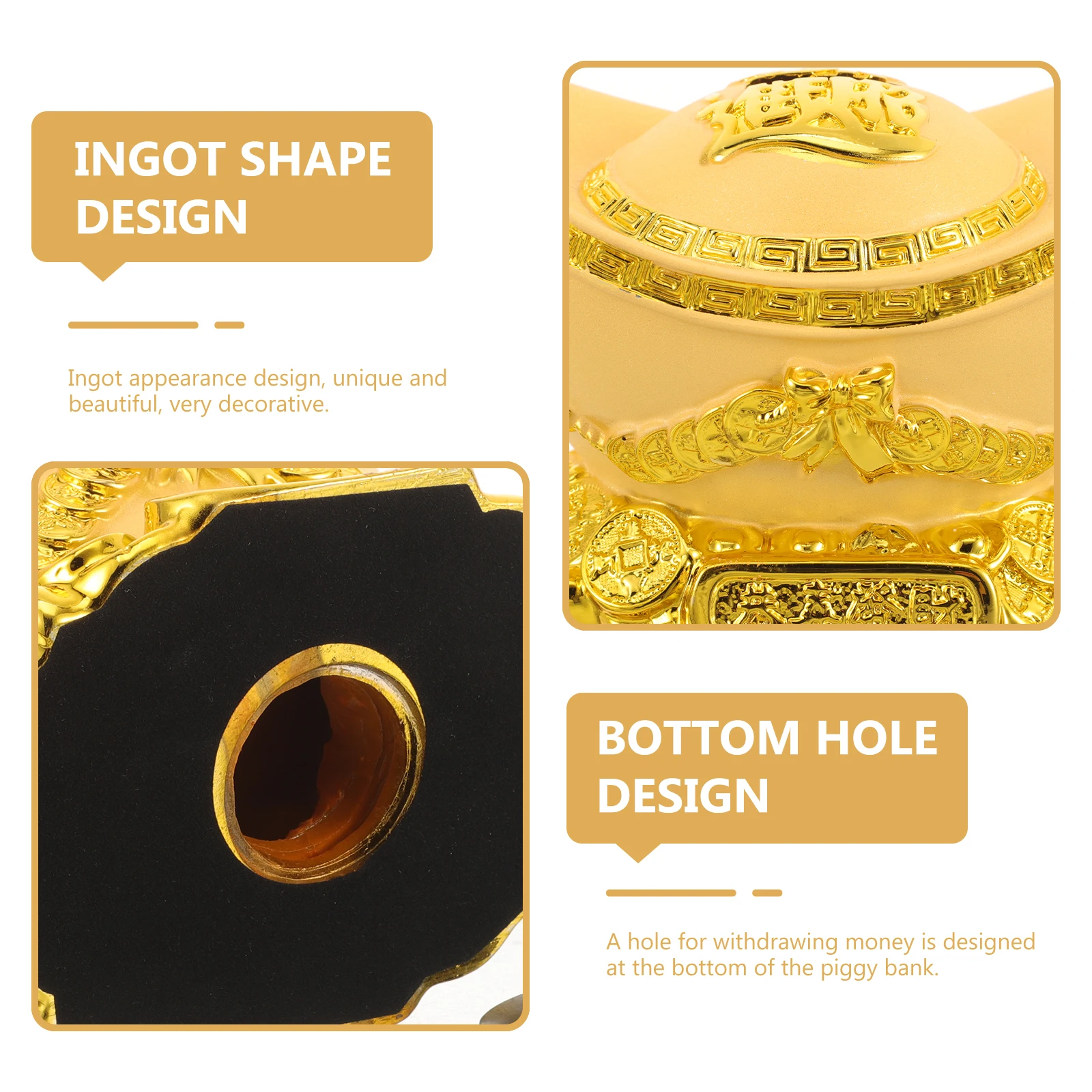 

Resin Holder Office Decor Scene Gold Money Bank Shaped Money Gold Bank Adornments Fortune Piggy