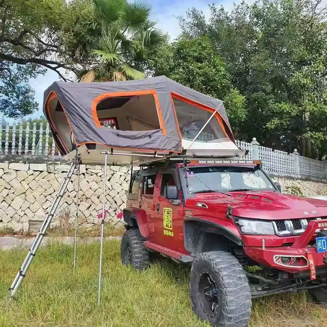 

Factory directly sales new design aluminum good quality Portable outdoor moisture-proof camper folding hard shell roof top tents