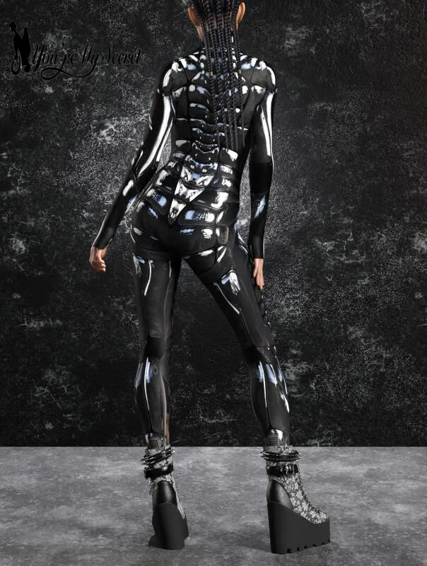 [You're My Secret] Cosplay Mechanical Armor Robot Steampunk Jumpsuit CyberPunk Costume Zentai Bodysuit Party