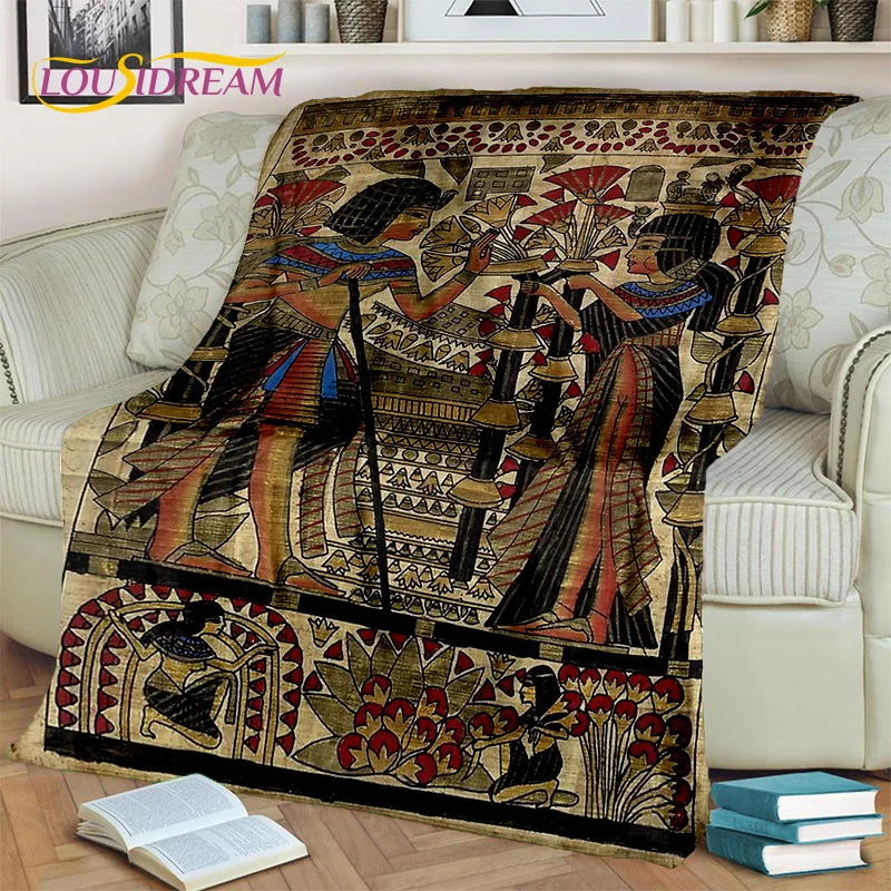 Egyptian Mythology Pharaoh Hieroglyphics Blanket,Soft Throw Blanket for Home Bedroom Bed Sofa Picnic Travel Office Cover Blanket