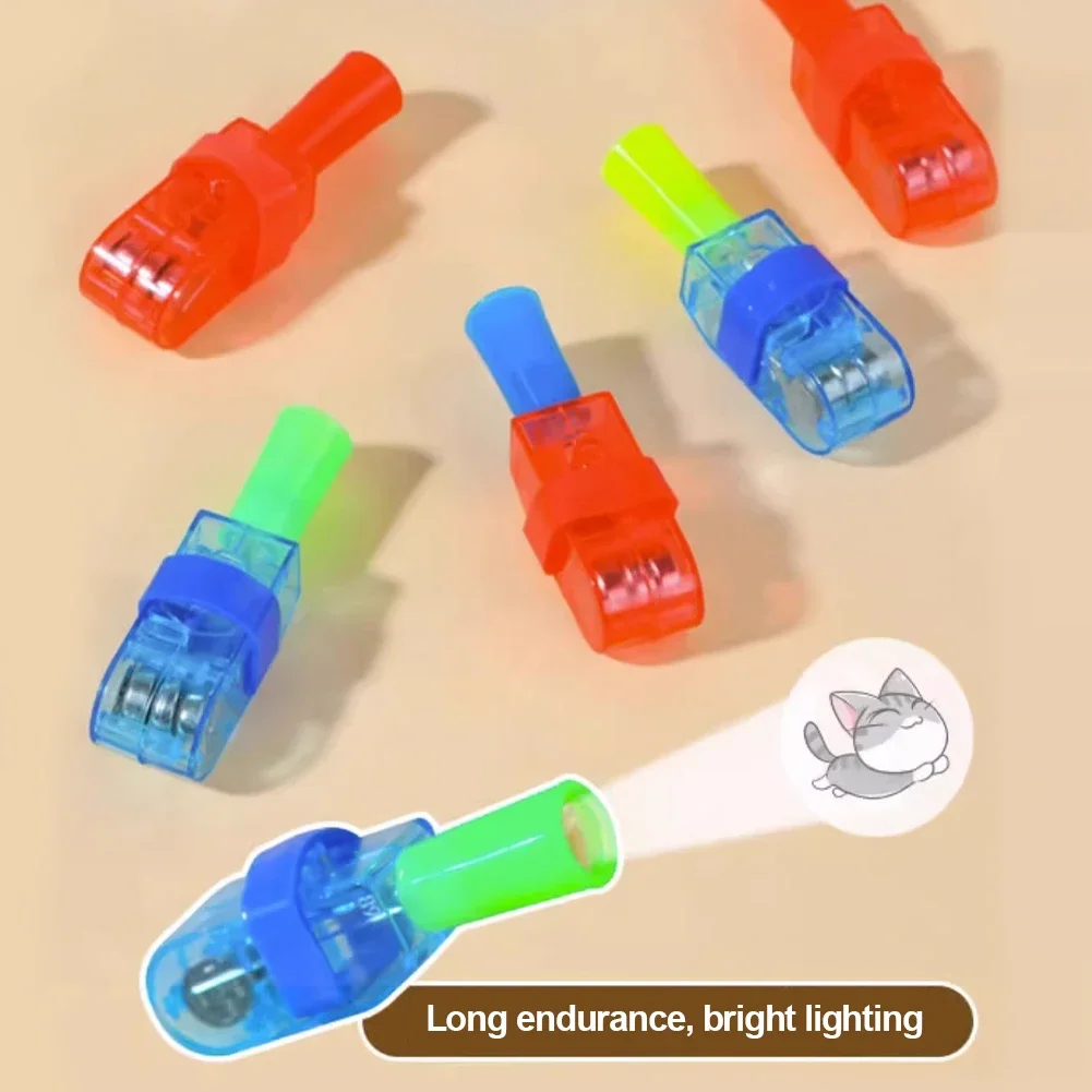 1PC สุ่มเด็ก Finger PROJECTION Light Light-up แหวนการ์ตูนภาพสัตว์อิเล็กทรอนิกส์ของขวัญส่องสว่างแหวนมือของเล่น