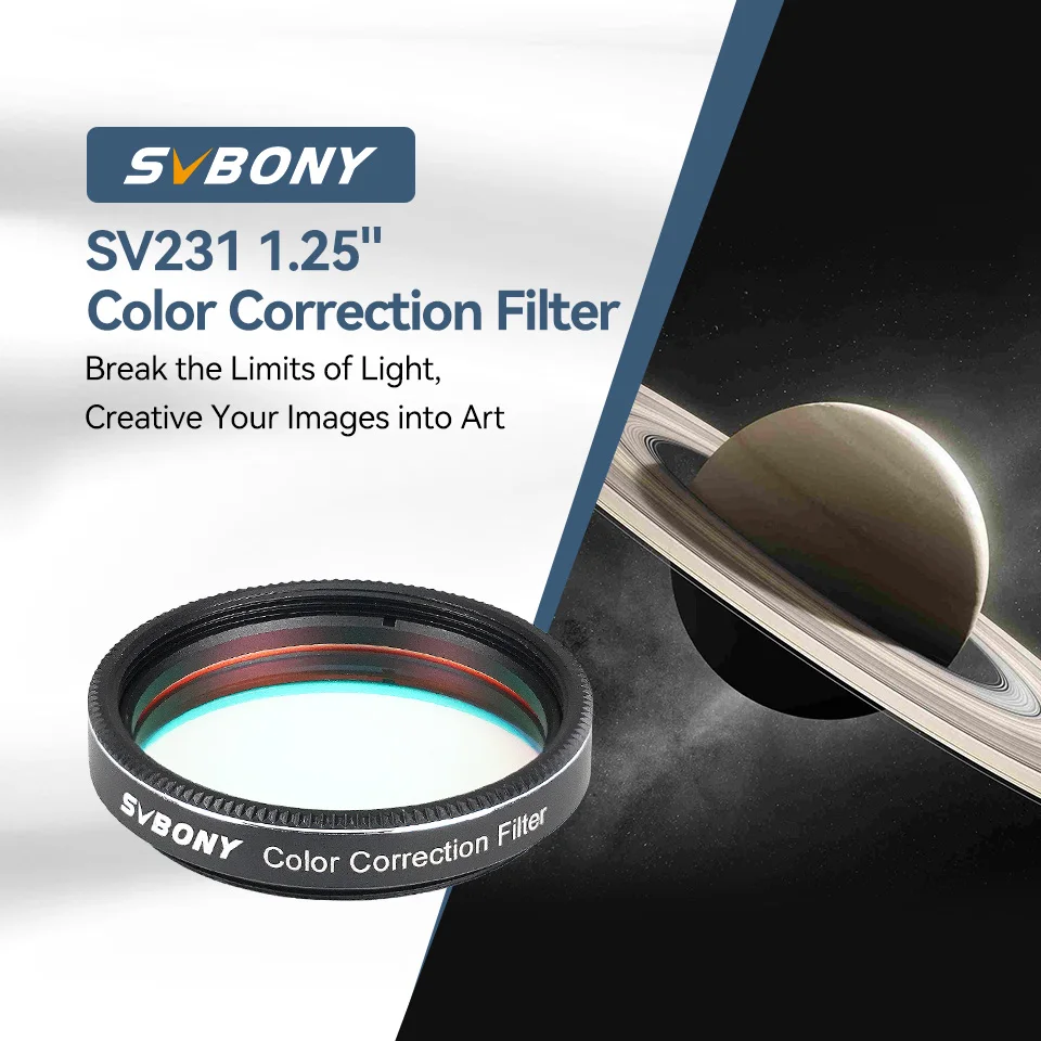 Svbony SV231 1,25'/2' Teleskopfilter Farbkorrekturfilter, Doppelgewinde OD＞4 Reduziert schädliche blaue Wellenlängen für Planetenbeobachtungen – Detail 5