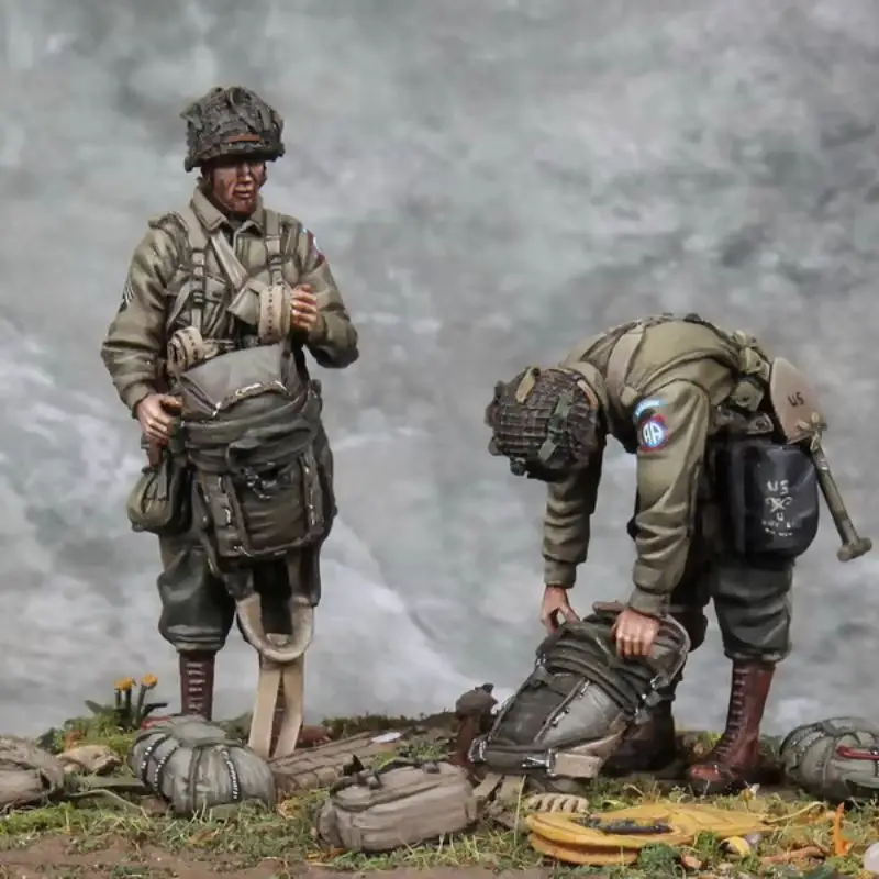 

1/35 Collection Hobby Resin Figure Model Building Kits Historical Military Us Army Airbornes 2figures Unassembled Unpainted