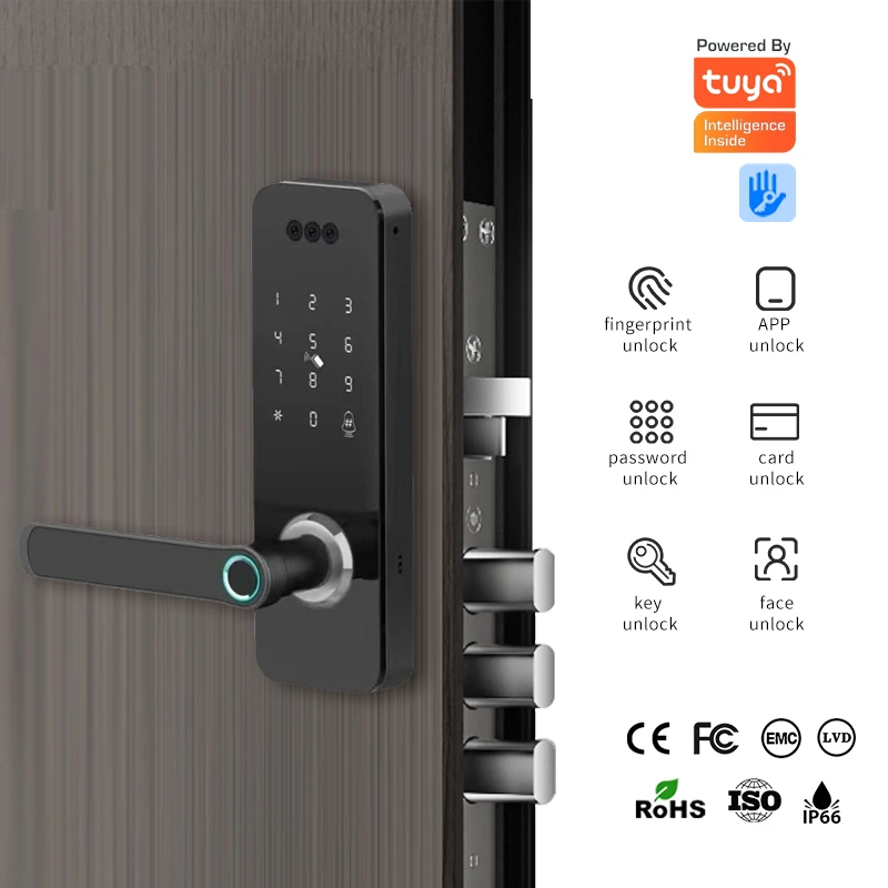 Wifi App Remote Unlocking Smart Lock  Digital Door Lock Fingerprint Card Electric Door Lock