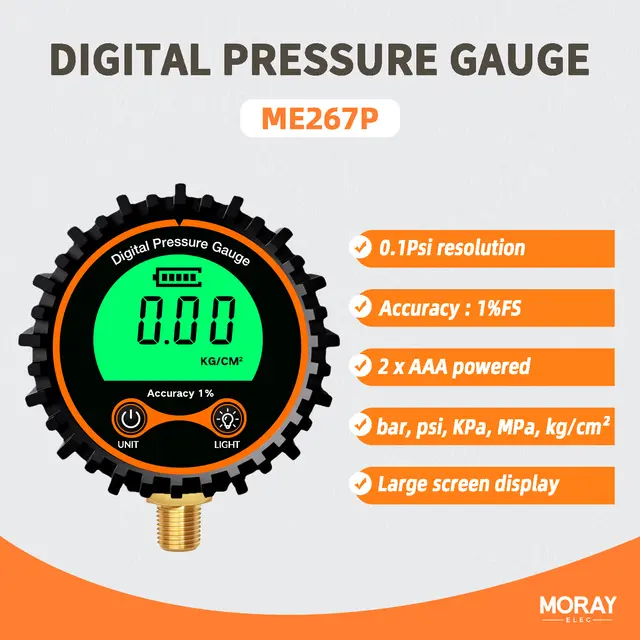 Moray ME267P 200psi with Rubber Case LCD Pressure Transmitters