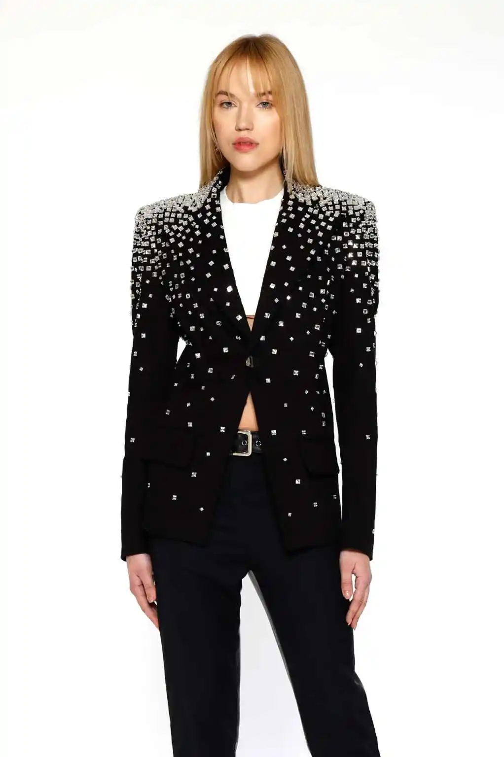 Luxury Beads Women Blazer Sets Crystal Lady Graduation Ceremony Attire Birthday Party Wear 2 Pieces Customized