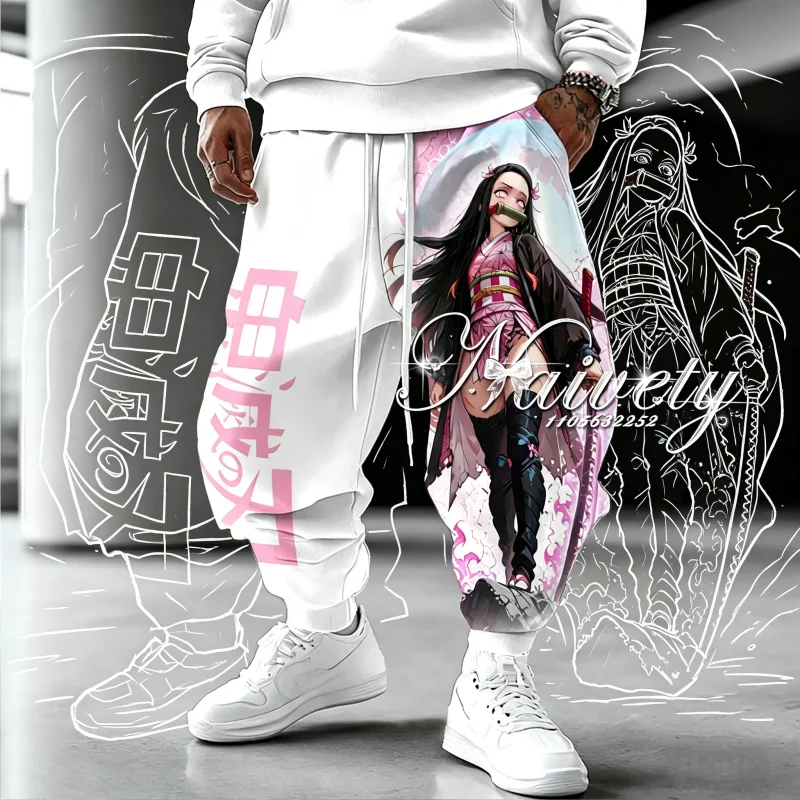 Pantalones con Estampado 3D de Demon Slayer Nezuko, Oferta de Verano 2026, Pantalones de Secado Rápido para Adultos y Niños, Ropa Urbana, Pantalones a Juego para Padres e Hijos, Estilo Y2K