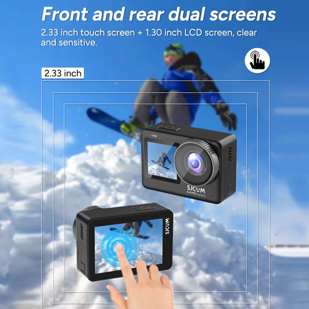 SJCAM SJ10 Pro Motion Camera Supersmooth 4K 60FPS Dual Screen 5G/2.4G Wifi Support Pre Record Anti-Shake Live Vlog Cam