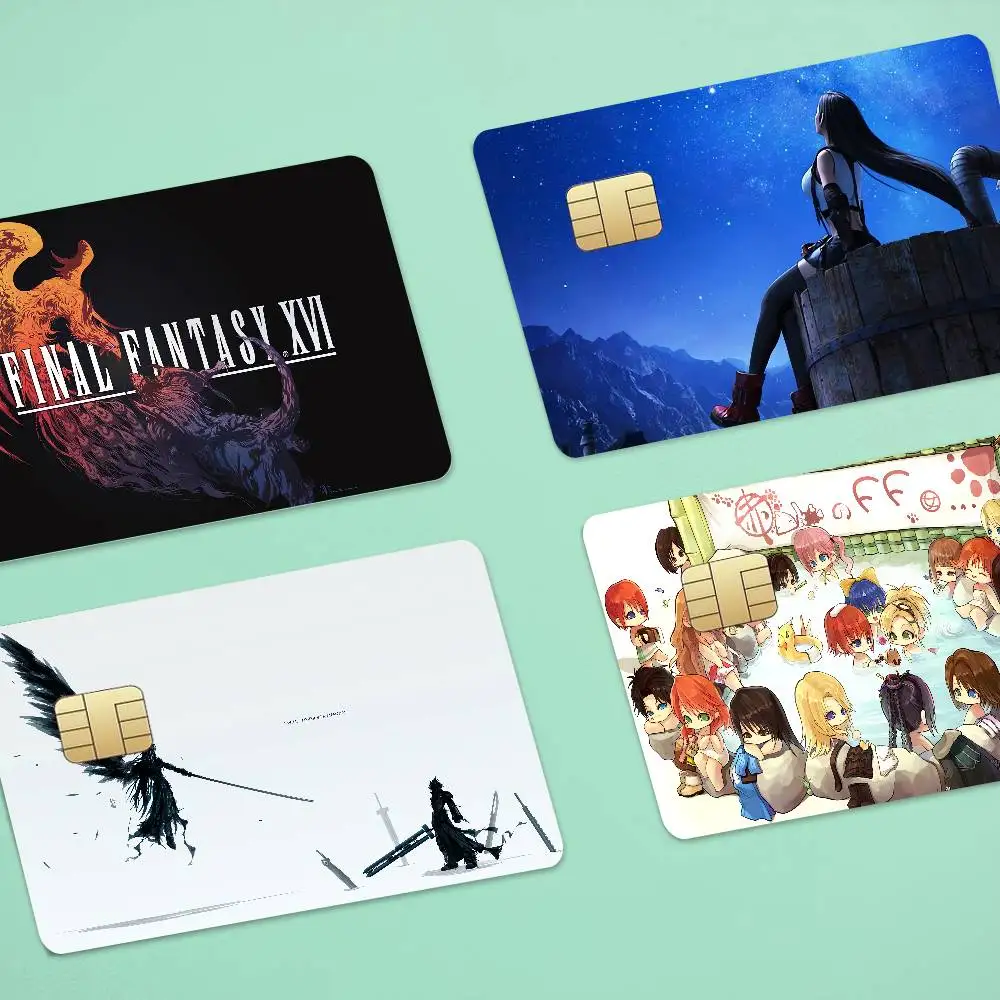 GAME Final Fantasy 1 Set Of 4 Pcs Matte Film Cover Skin Sticker For Credit Card Bank Debit Bus Card