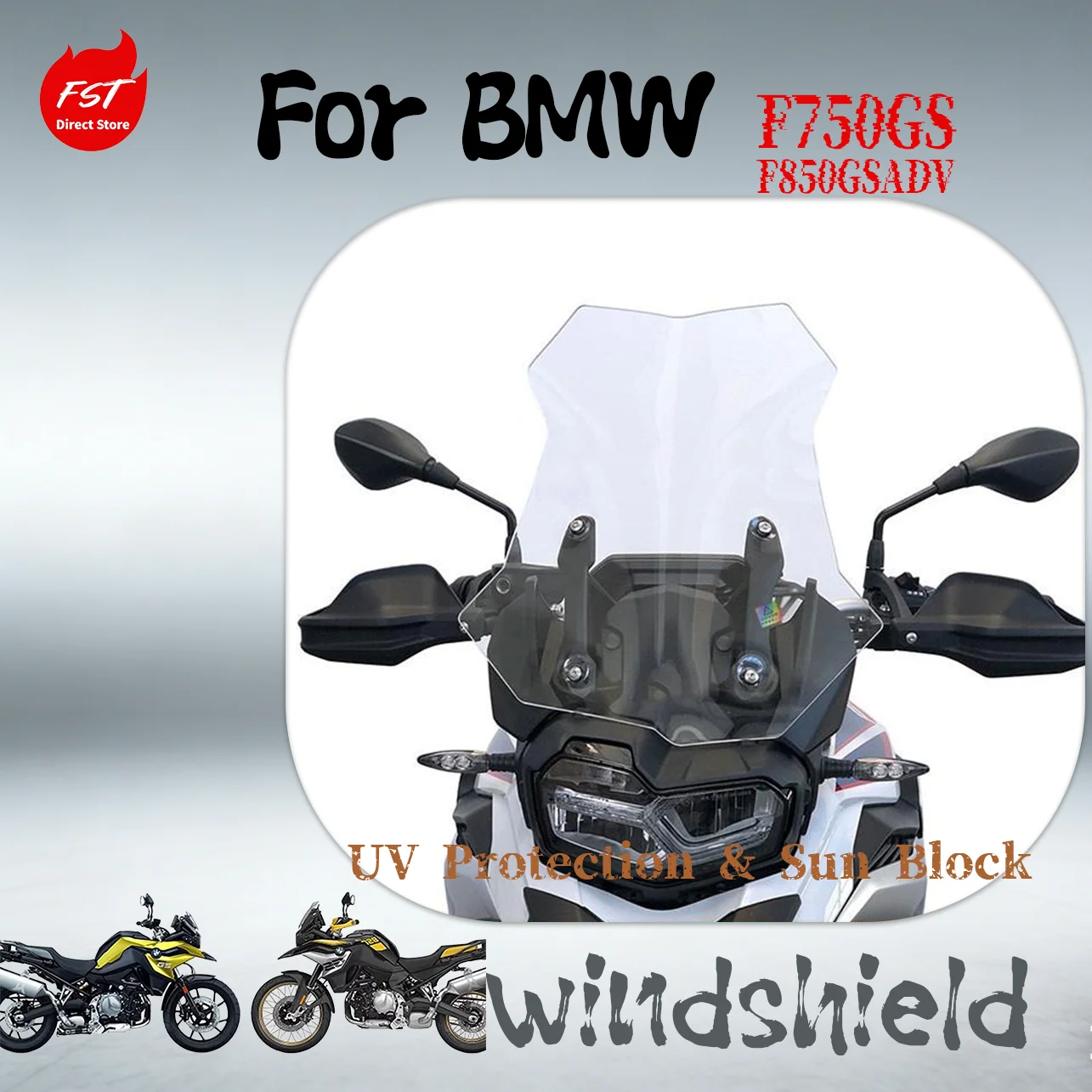 Dedicated Tall Windshield for BMW F750GS F850GSADV, Perfect Fit, Imported Material, Windproof Accessory