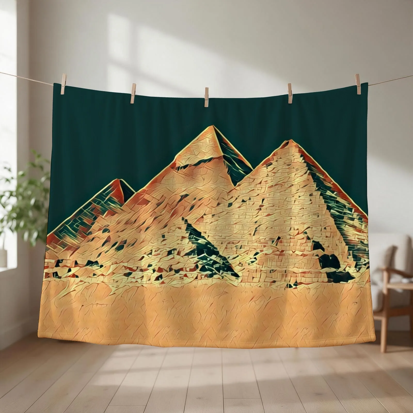 Egyptian pyramids Throw Blanket Plush Large Picnic Single Blankets