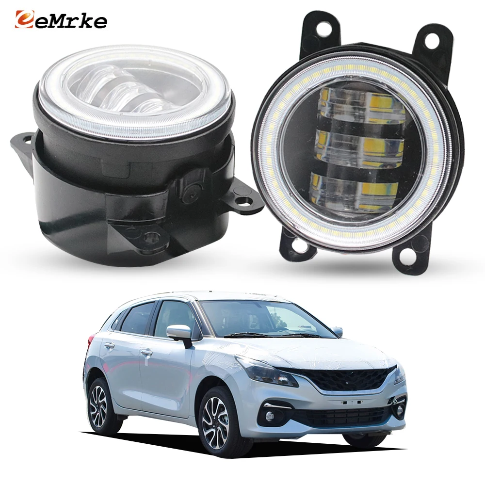 

Светодиодные противотуманные фары «Ангельские глазки» для Suzuki Baleno Glanza Starlet 2022-2025: линзованные ДХО, передние бамперные дневные ходовые огни