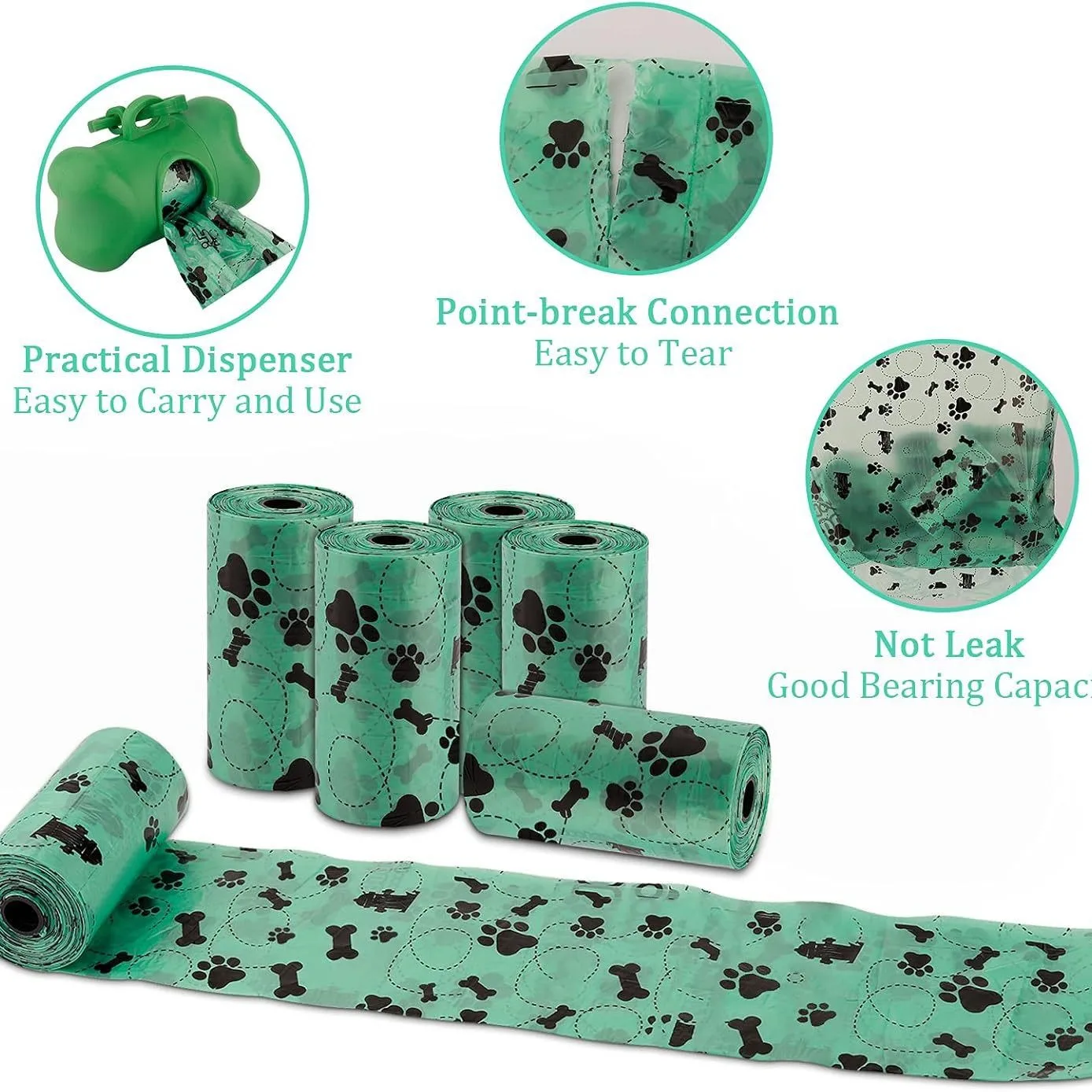 Pet Printed Trash Fully Biodegradable Pet Waste Bags  Dog Poop Bags