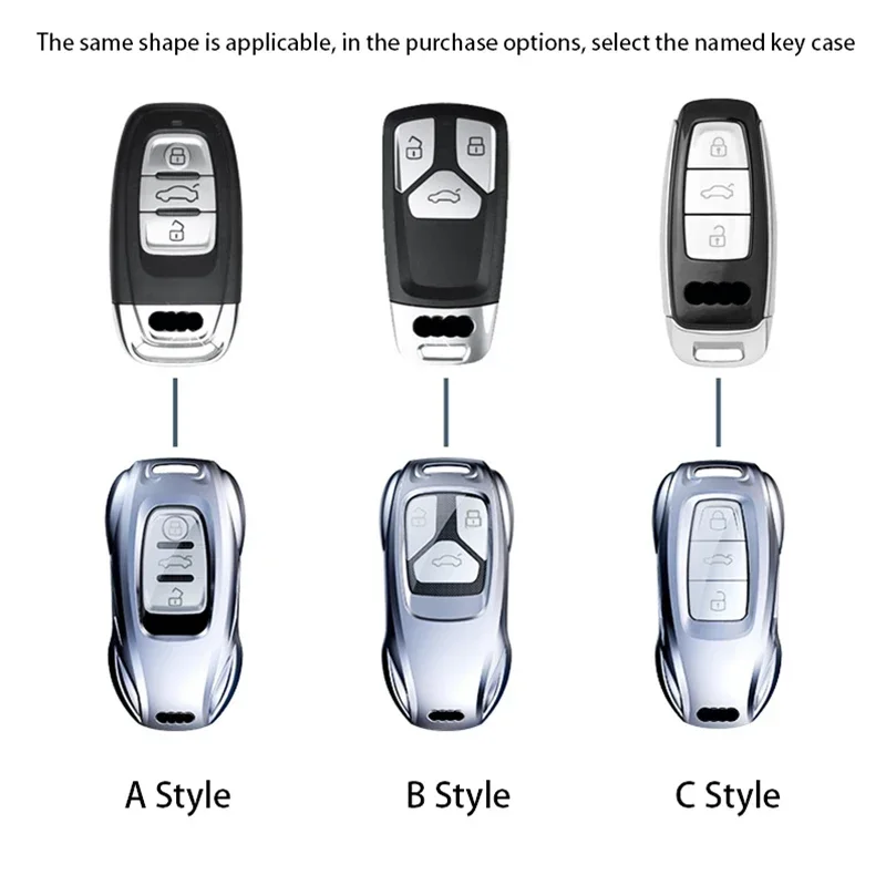 

Zinc Alloy Car Key Case Cover Fashion Sport Car Shape Keychain For Audi A6 A4 A3 Q3 Q5 Q7 A7 A8 Car Accessories Interior