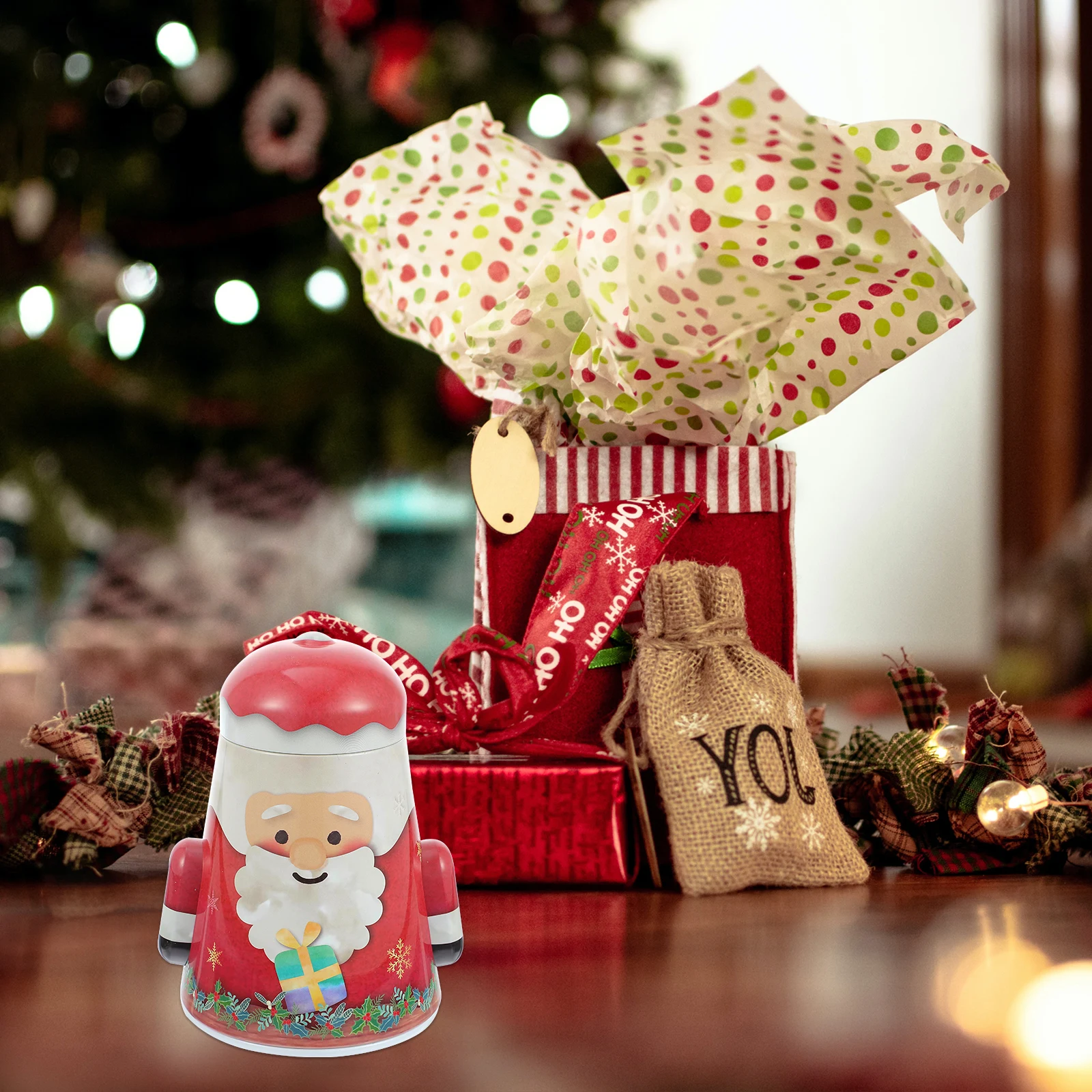 

1pc Christmas Gift Box Small Tin Storage Box Candy Biscuit Cookie Container Decoration Party Supplies Red