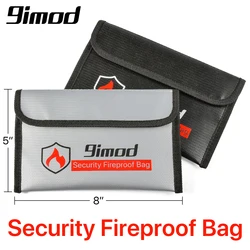 Bolsa ignífuga portátil de 9imod de 5x8 pulgadas, bolsa de seguridad para batería Lipo impermeable a prueba de explosiones, bolsa ignífuga para llaves de moneda y documentos