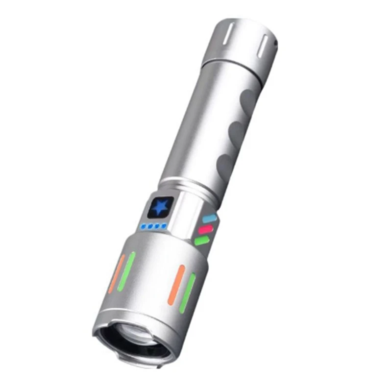 

Led Rechargeable Aluminum Alloy Flashlight Outdoor Multi-Function Retractable Flashlight Flashlight Lighting